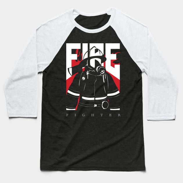 Fire Set No. 1 - Firefighter Baseball T-Shirt by The Fire Place